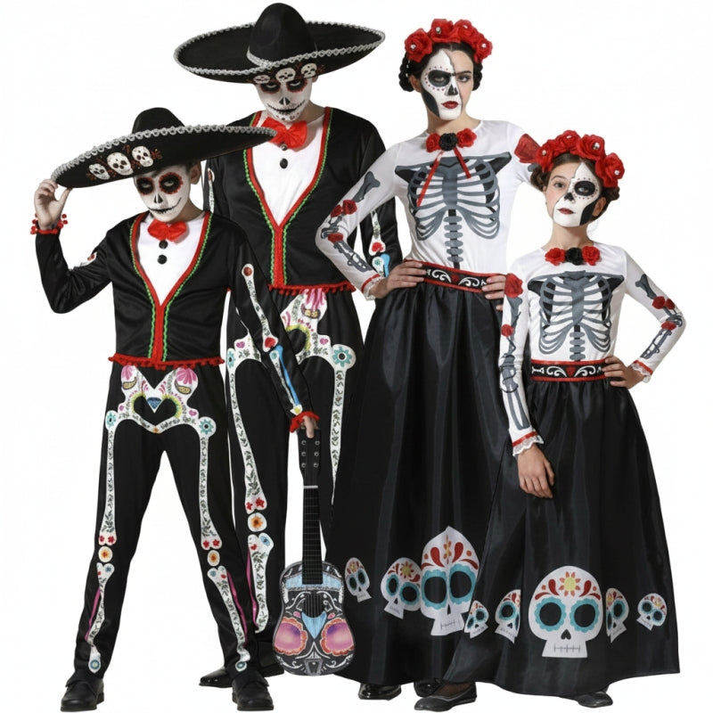 Groepskostuums Esqueletos Día de los Muertos