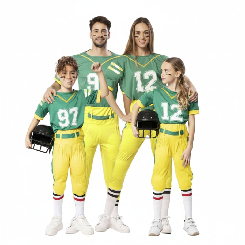 Groepskostuums Groene American Football Spelers
