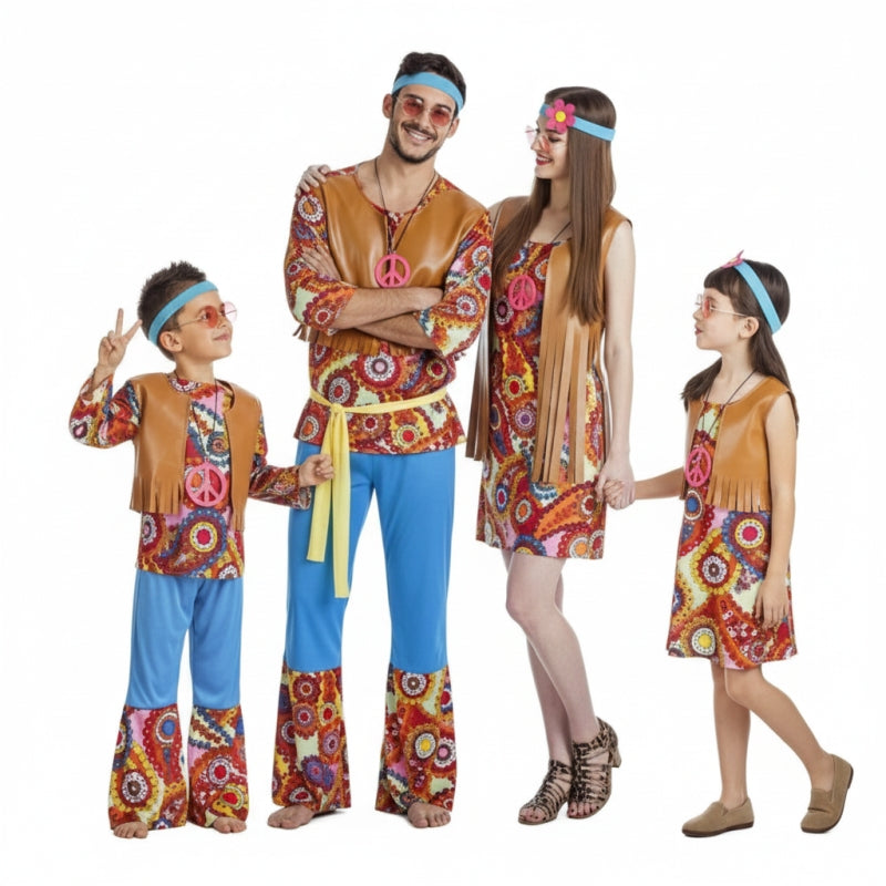 Groepskostuums Happy Hippies
