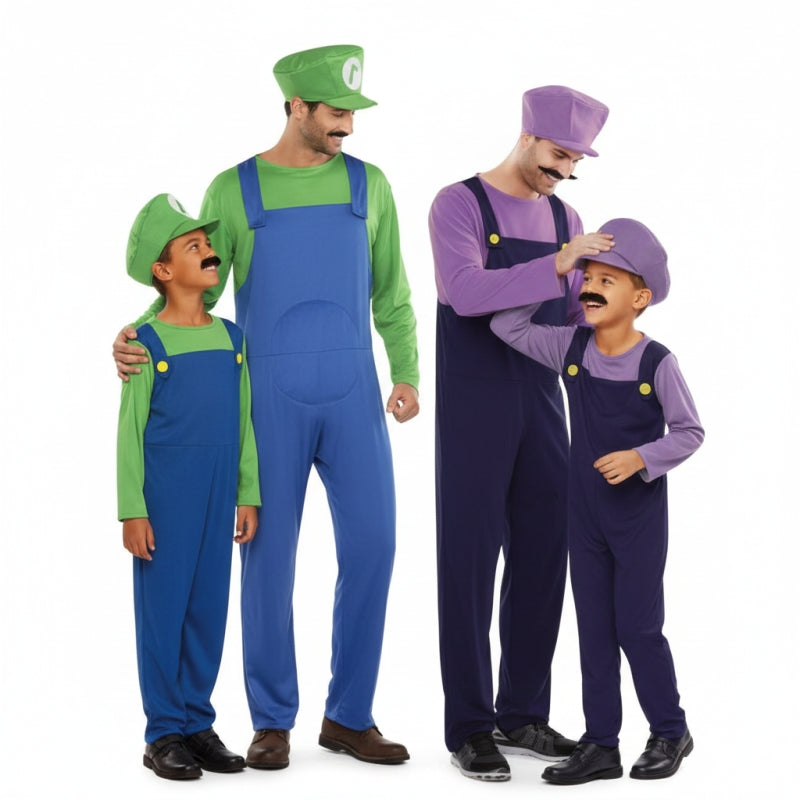 Groepskostuums Super Luigis en Waluigis