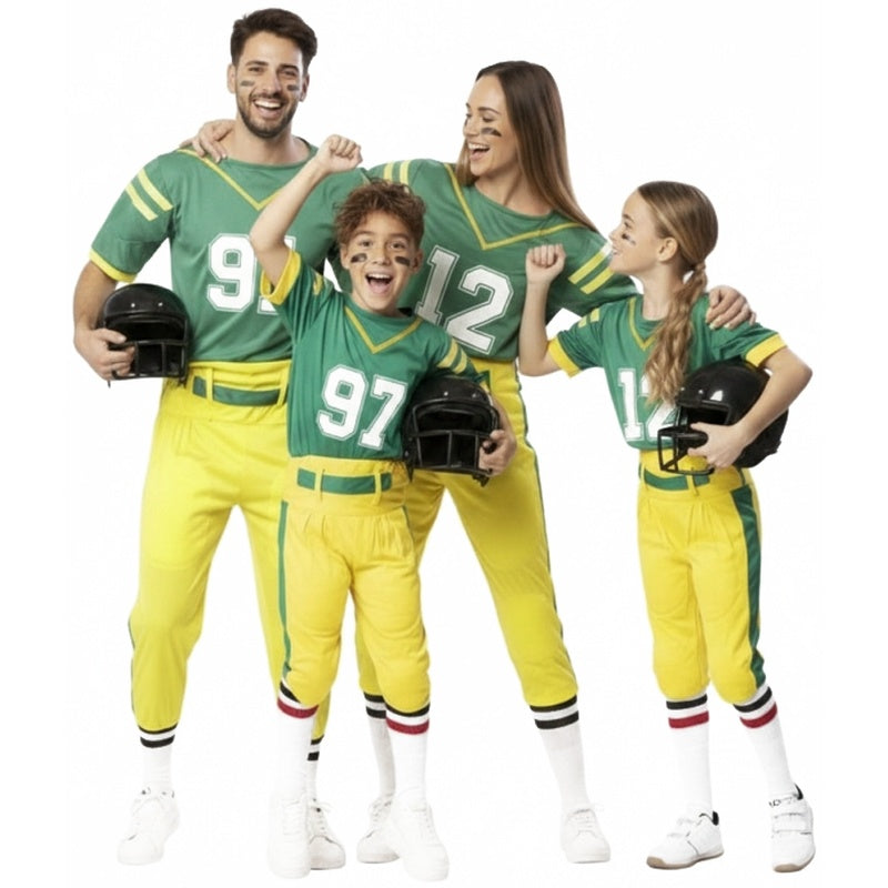Groepskostuums Groene American Football Spelers