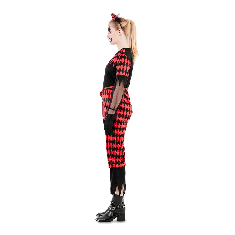 Disfraz de Bufona Siniestra para mujer Perfil