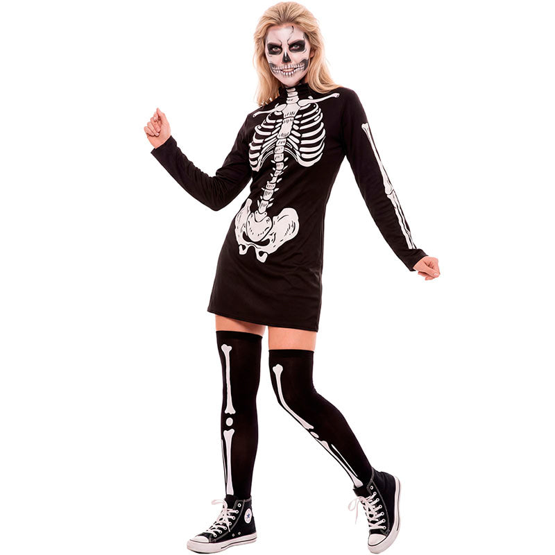 Disfraz de Vestido Esqueleto para mujer dorso