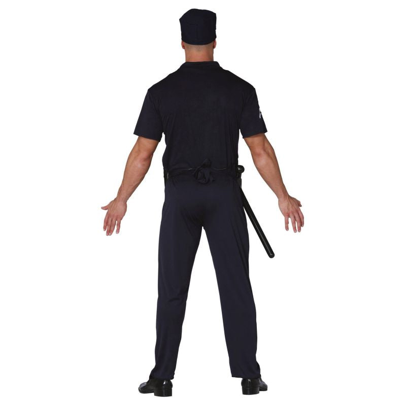Disfraz de Policía Clásico para hombre Espalda