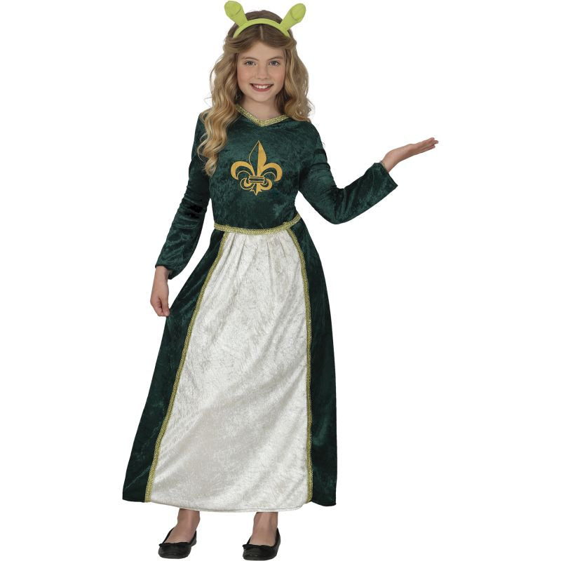 Disfraz de Princesa Medieval Fiona para niña Bis