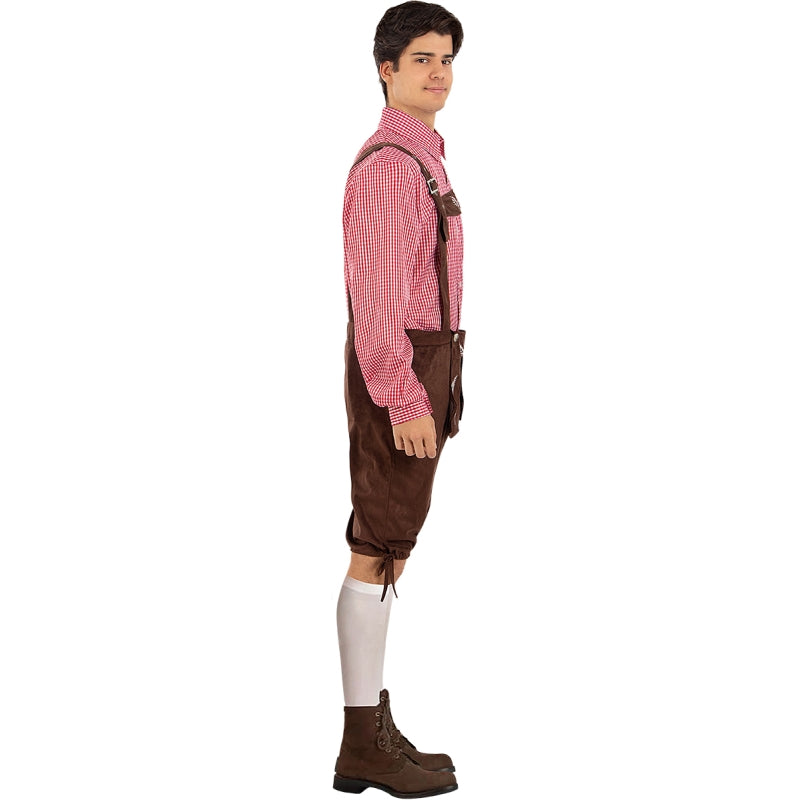 Disfraz de Alemán Fiesta Oktoberfest Rojo para hombre Perfil
