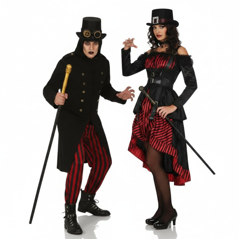 Koppelkostuums Vampires Lord en Lady Steampunk