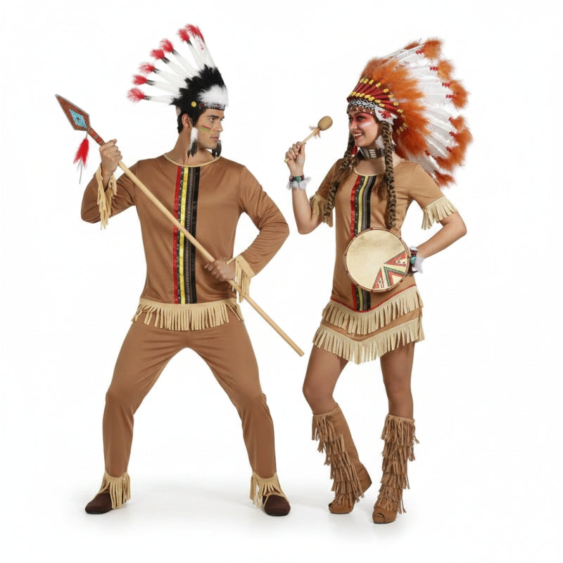 Pareja Jefes Indios Marrones