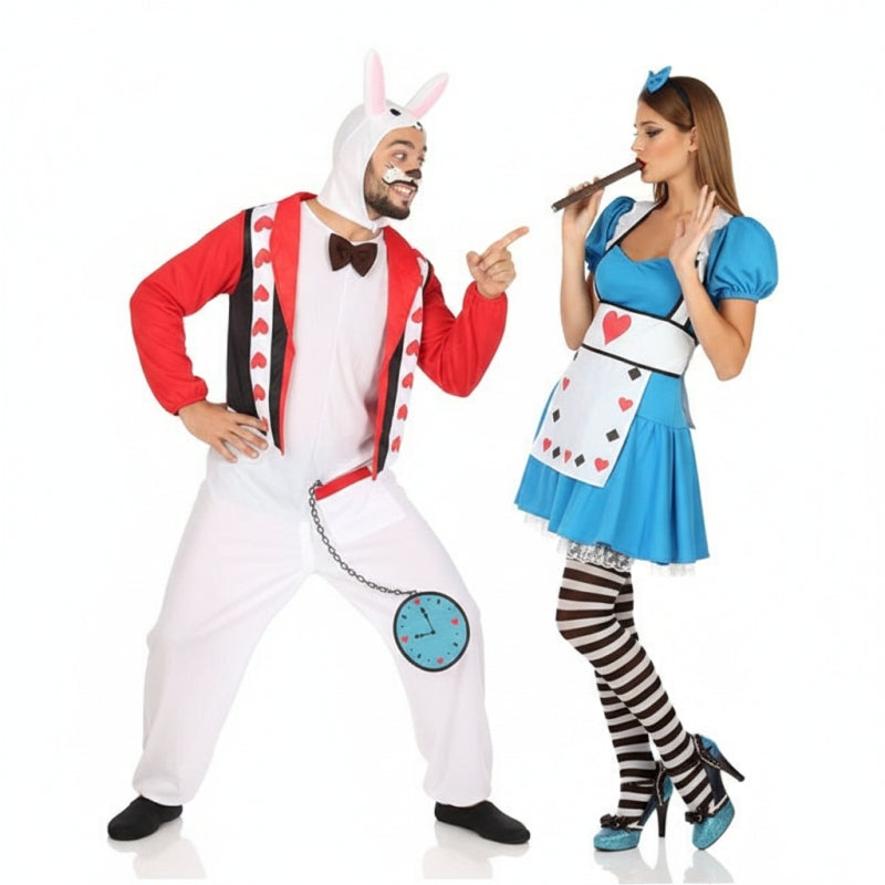 Koppelkostuums Alice in Wonderland en Witte Konijn