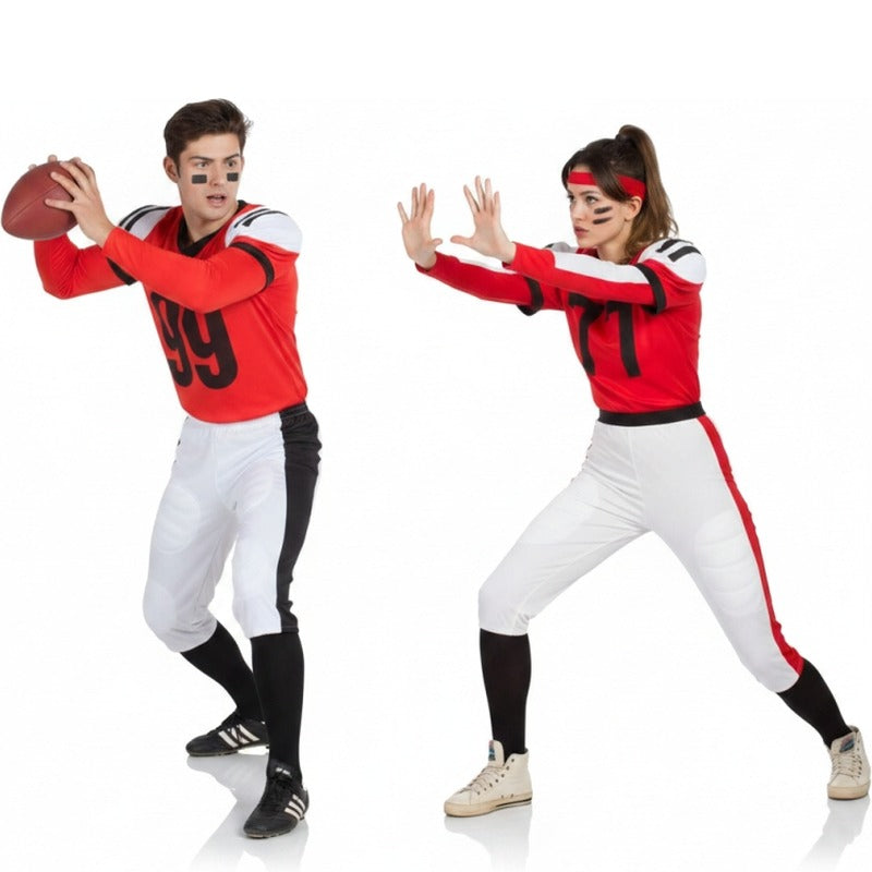 Pareja Fútbol Americano Rojos