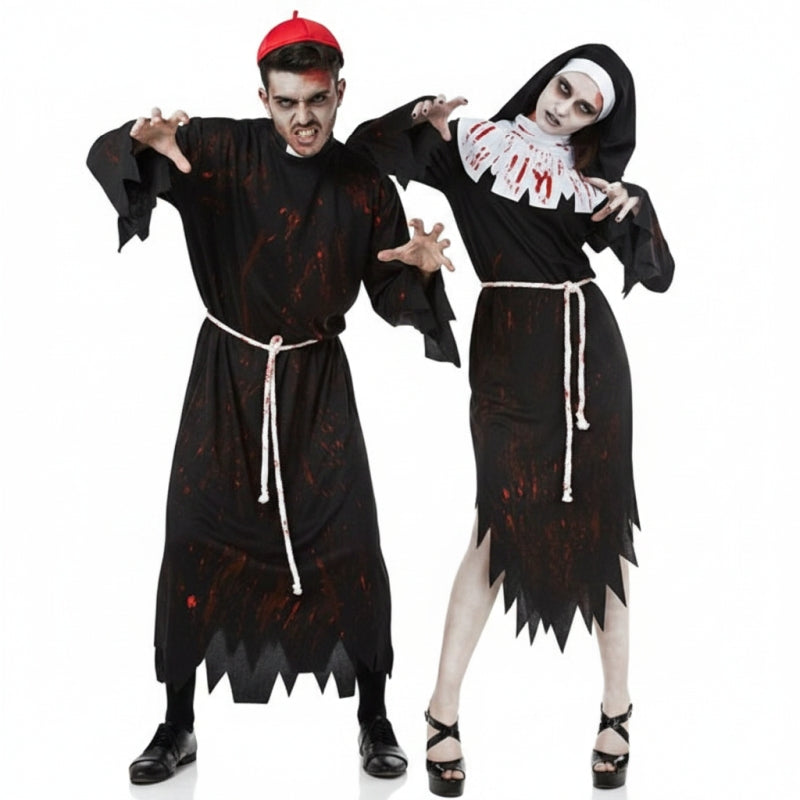 Pareja de Cura y Monja Zombies
