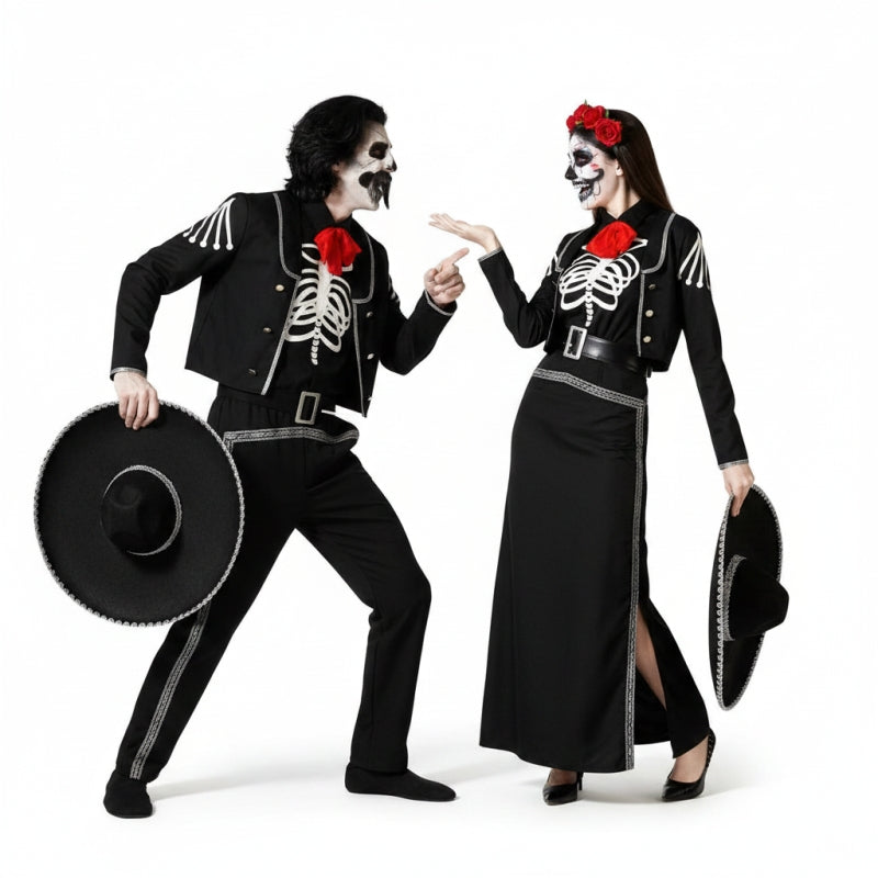 Pareja de Esqueletos Mexicanos Oscuros