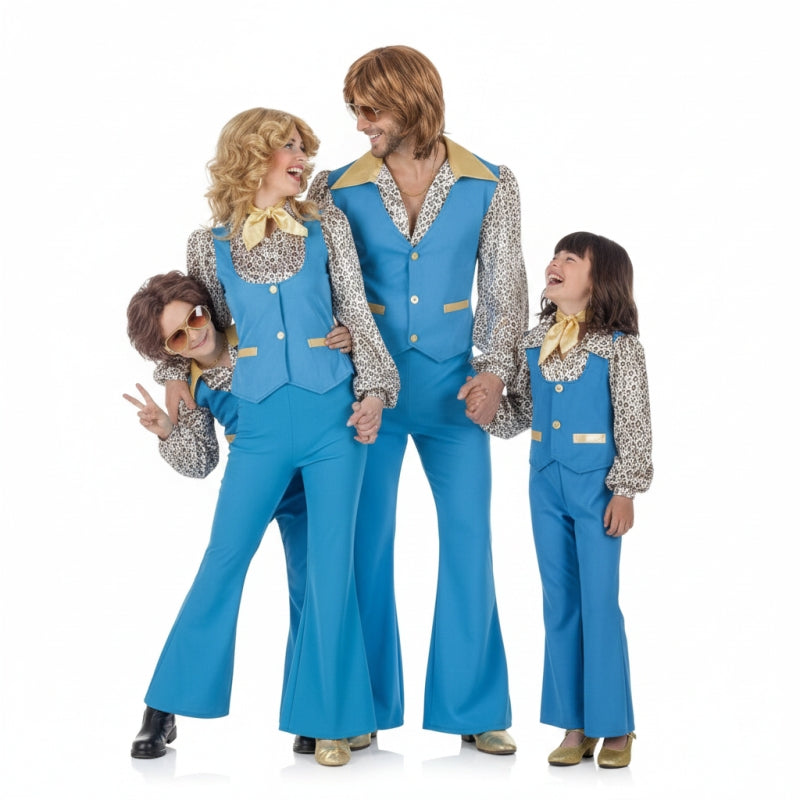 Groepskostuums Blauwe Disco Dancers