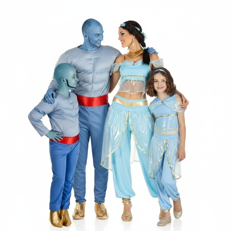 Groepskostuums Genie van Aladdin en Jasmine