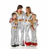 Groepskostuums Disco Abba zilverkleurig