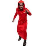 Disfraz Túnica Roja con Capucha adulto unisex dorso