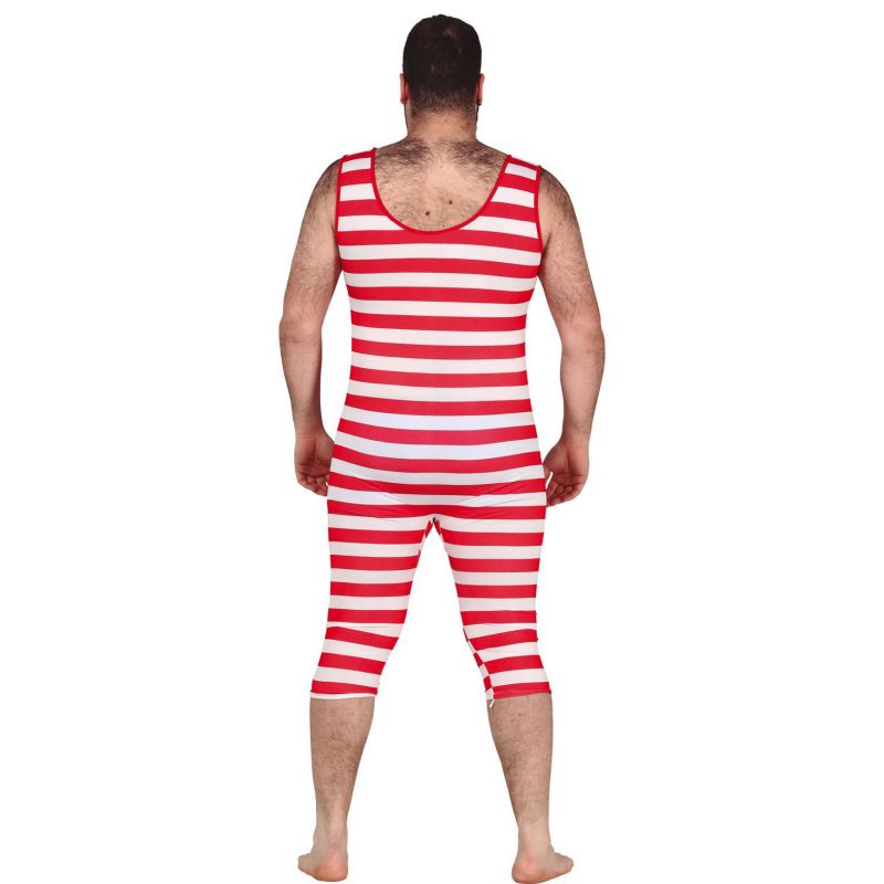 Disfraz de Bañista Forzudo rojo para hombre Espalda Bis