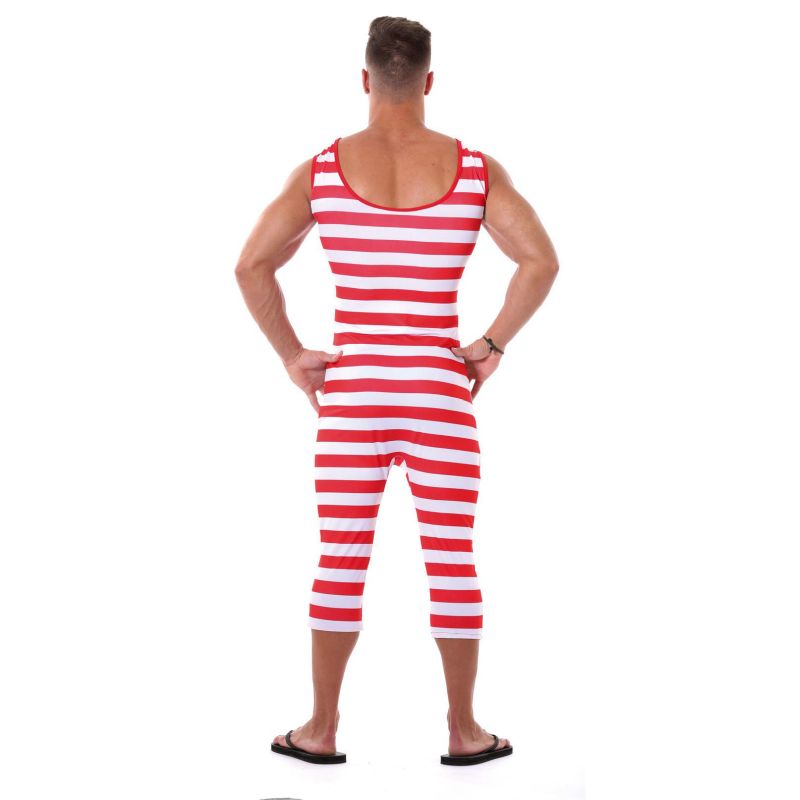Disfraz de Bañista Forzudo rojo para hombre Espalda