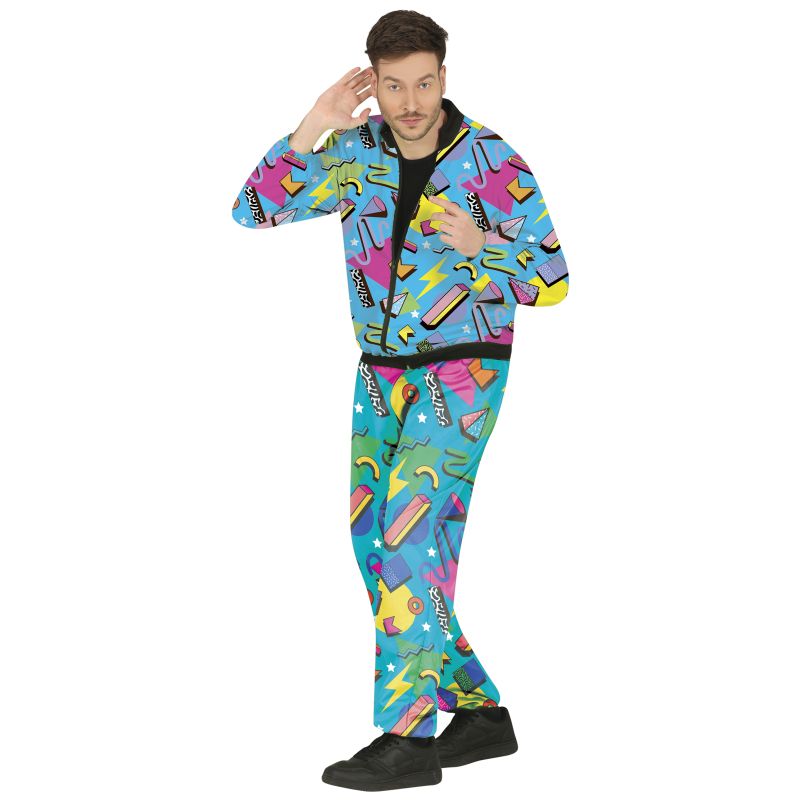 Disfraz de Chándal Vintage Años 80 azul para hombre