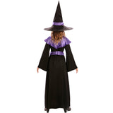 Disfraz de Bruja elegante púrpura para niña Espalda