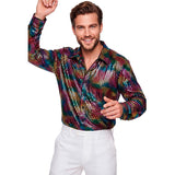 Disfraz de Camisa Disco Multicolor para hombre packaging