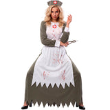 Disfraz de Enfermera zombie gris para mujer dorso