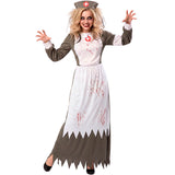 Disfraz de Enfermera zombie gris para mujer