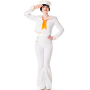 Disfraz de Marinera blanco y dorado para mujer