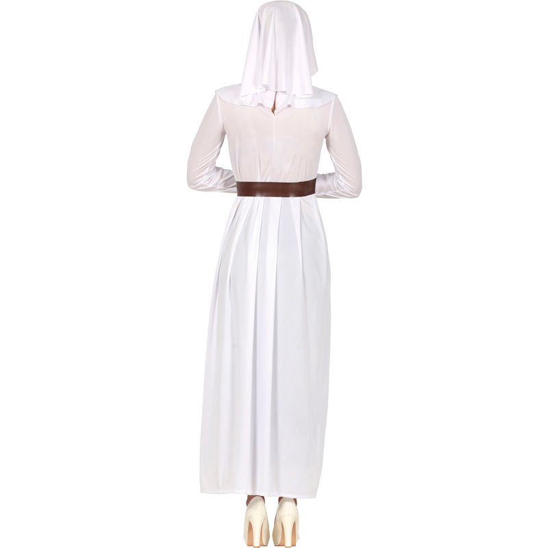 Disfraz de Monja blanca para mujer Espalda