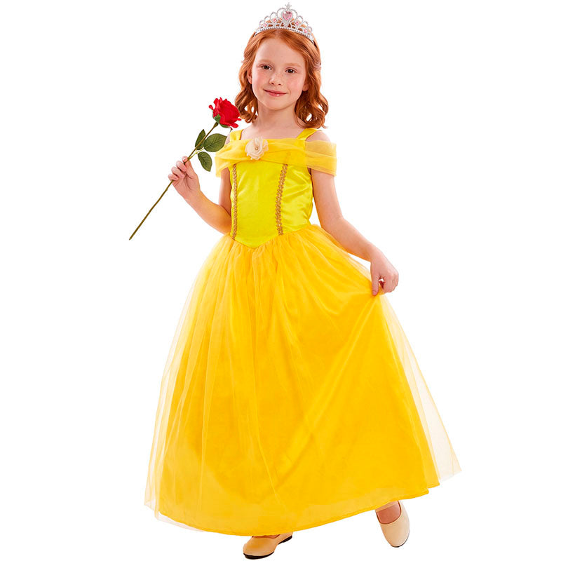 Disfraz de Princesa cuento La Bella y la Bestia para niña dorso