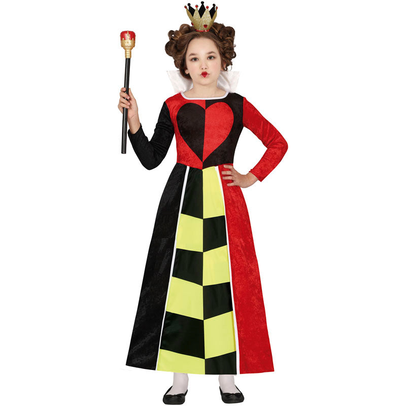 Disfraz de Reina Corazones Wonderland para niña