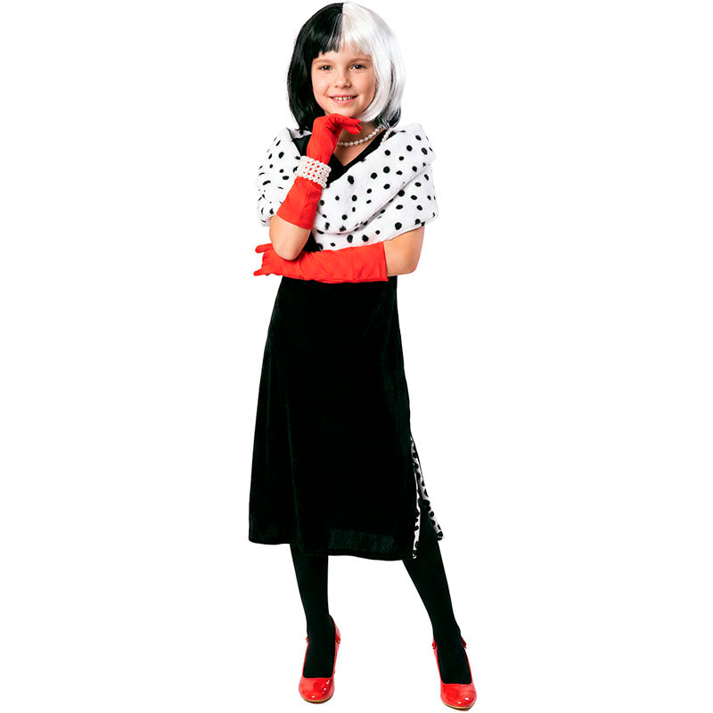 Disfraz de Villana Cruella de Vil para niña