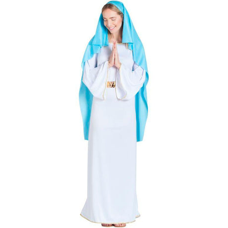 Disfraz de Virgen María con manto para mujer
