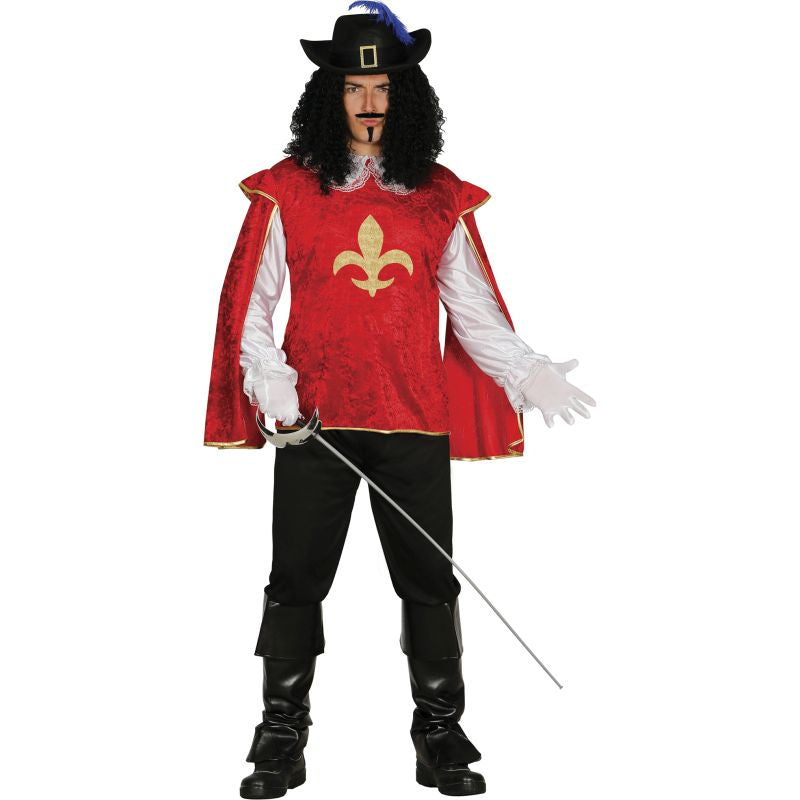 Disfraz de Mosquetero Rojo para hombre