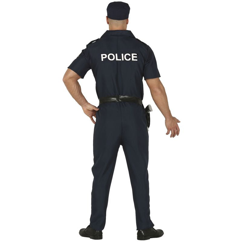 Disfraz de Policía Academia para hombre Espalda