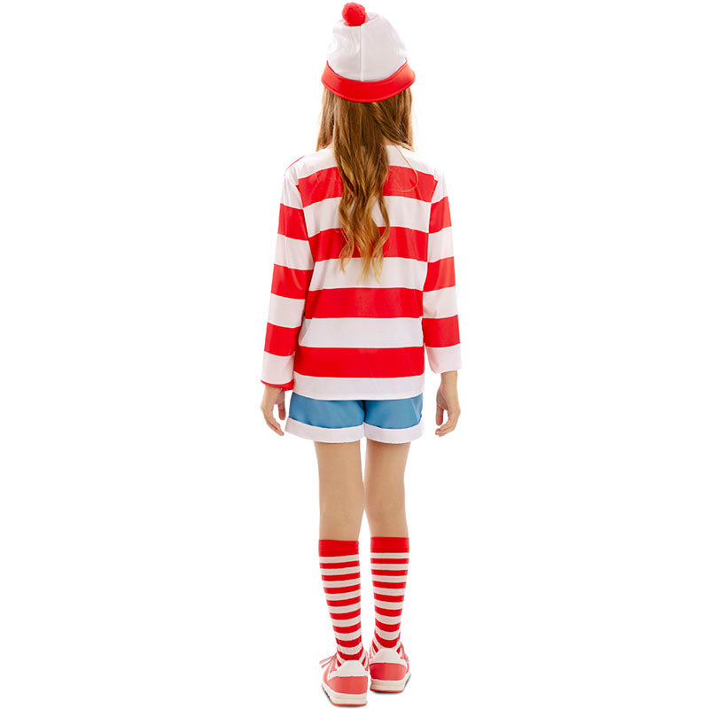 Disfraz de Wally la viajera de los cómics para niña Espalda