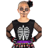 Disfraz de Esqueleto Día de los Muertos para niña Detalle