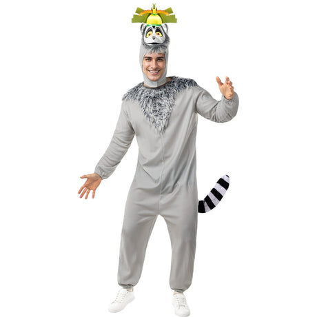 Disfraz de Rey Julien de Madagascar para hombre
