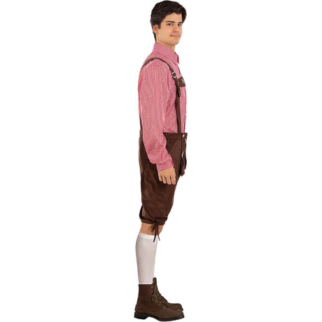 Disfraz de Alemán Fiesta Oktoberfest Rojo para hombre Perfil