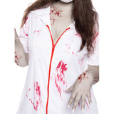 Disfraz de Enfermera Zombie Ensangrentada para mujer Detalle
