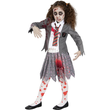 Disfraz de Estudiante Zombie para niña Bis
