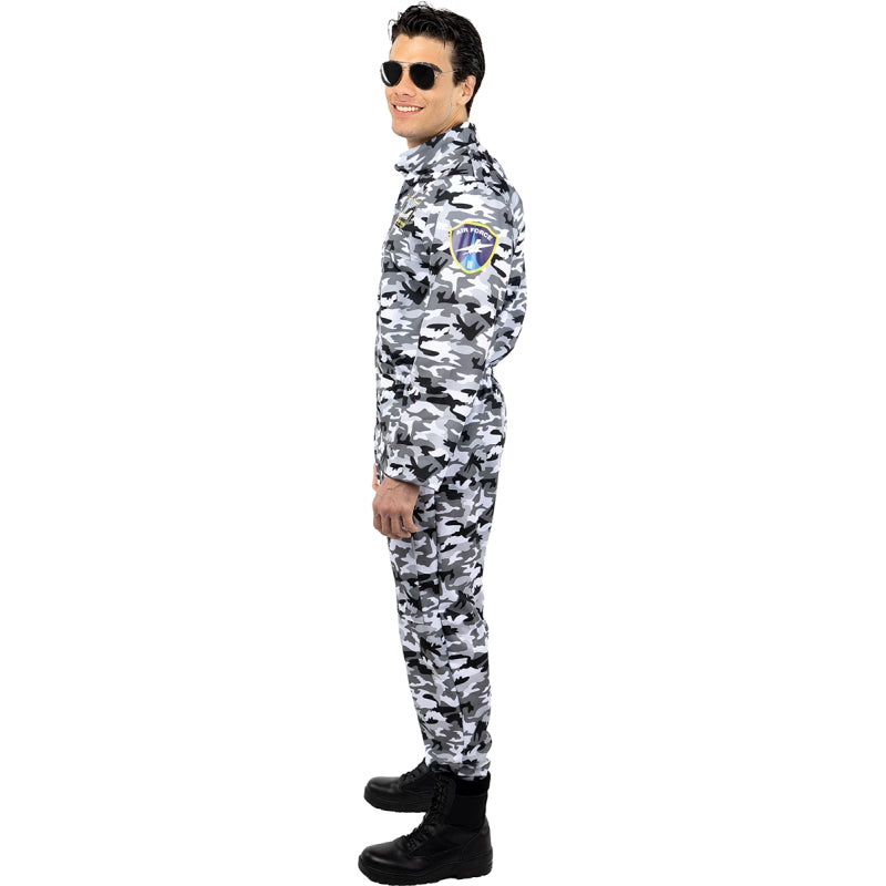 Disfraz de Piloto Caza Camuflaje para hombre Perfil