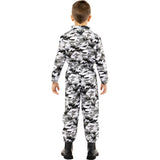 Disfraz de Piloto Caza Camuflaje para niño Espalda