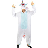 Disfraz de Unicornio Azul y Blanco Onesie adulto unisex