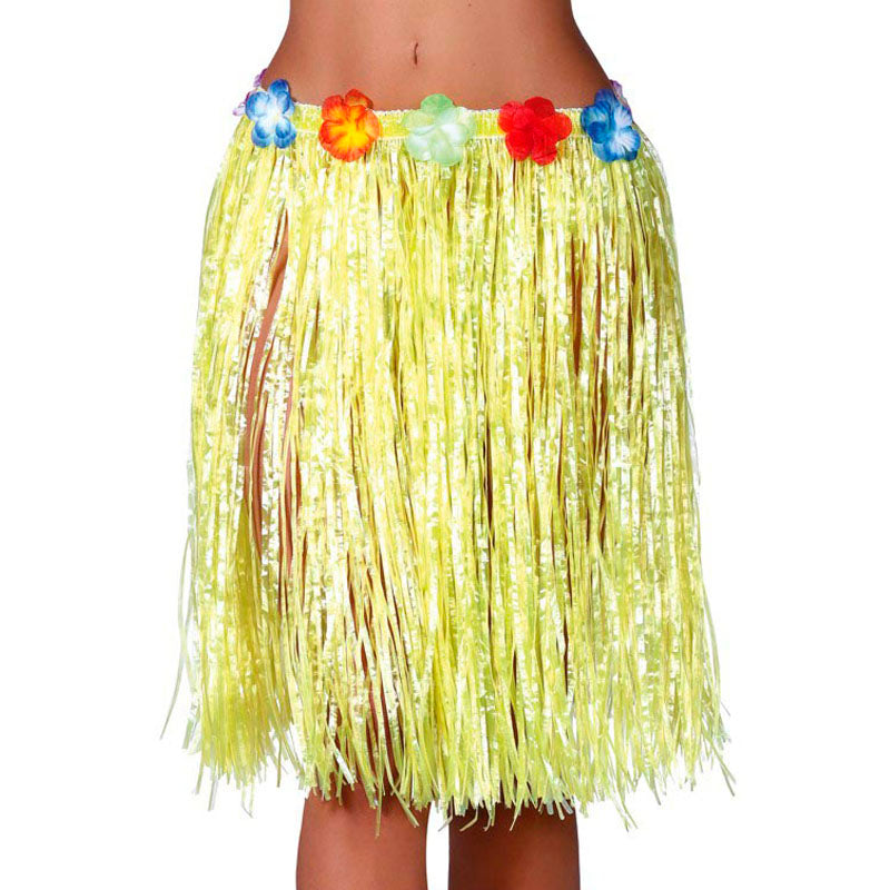 Korte gele Hawaii rokje