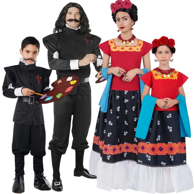 Disfraces Velázquez y Frida Kahlo para grupos y familias