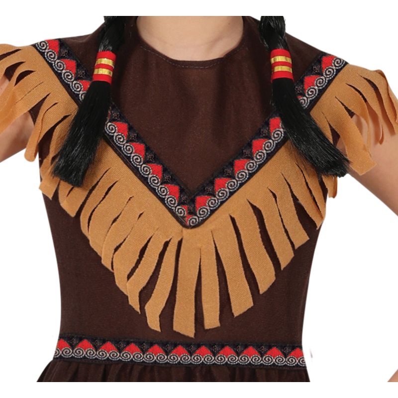 Disfraz India Apache para niñas Detalle Vestido