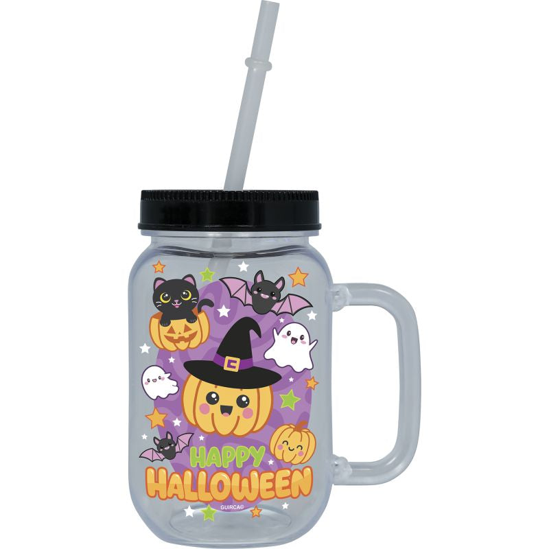 Jarra Happy Halloween con Pajita