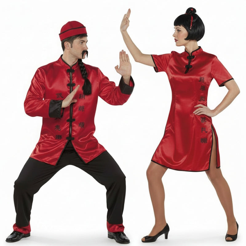 Pareja Chinos Rojos y Negros