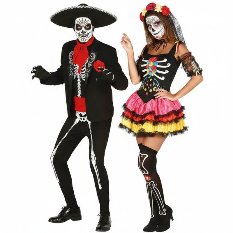 Koppelkostuums Mexicaanse Skeletten Bruidspaar